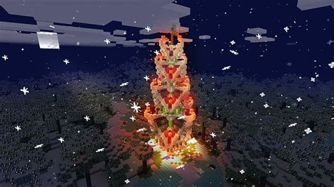 Hermoso árbol De Navidad En Realmcraft Juego De Estilo Minecraft Juego