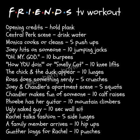 Friends Tv Workout Teen Workout Plan Body Workout Plan Weight Workout