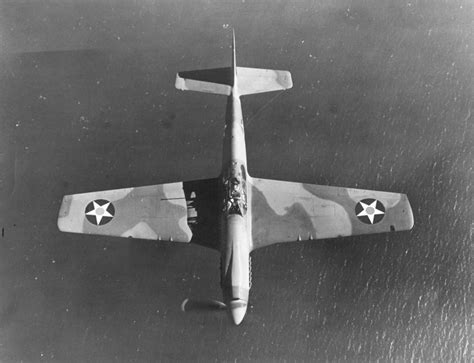 Photo P 51a Mustang Fighter In Flight Viewed From The Top Oct 1940