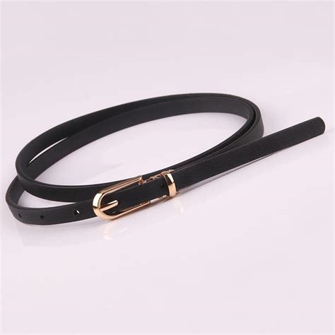 Cheap Women Faux Leather Belts Candy Color Thin Skinny Waistband
