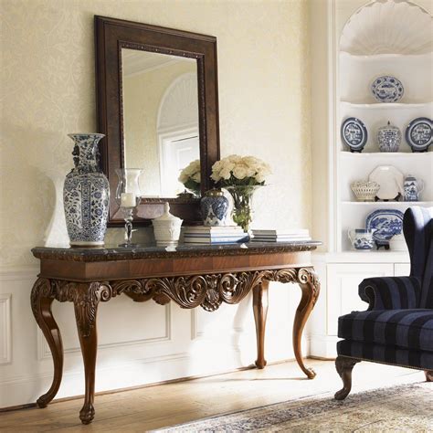 Entry Table And Mirror Set 2pc Entry Way Console Table