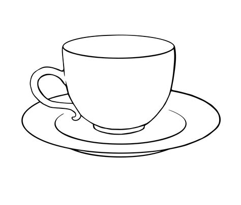 Tea Cup And Saucer Drawing Sketch Coloring Page Tea Cup Drawing Tea