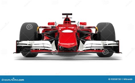 Red Modern Formula Racing Car Front View Closeup Stock Illustration