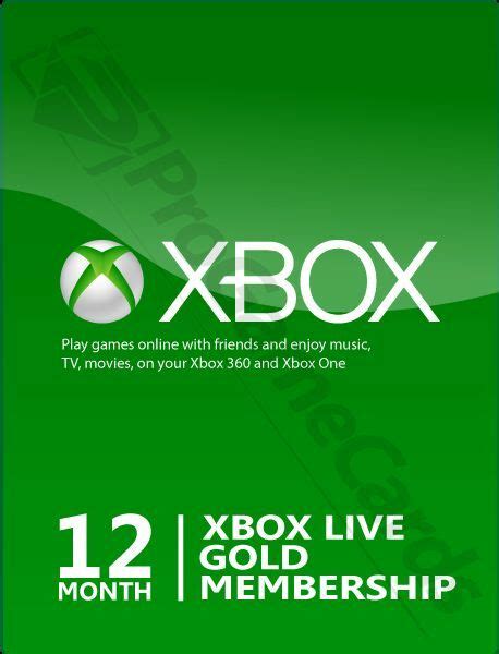 12 Month Microsoft Xbox Live Gold Membership Subscription