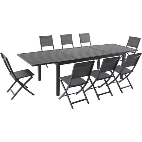 Get 5% in rewards with club o! Hanover Naples 9-Piece Aluminum Outdoor Dining Set with 8 ...