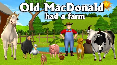 Old Macdonald Had A Farm With Lyrics Nursery Rhyme Youtube