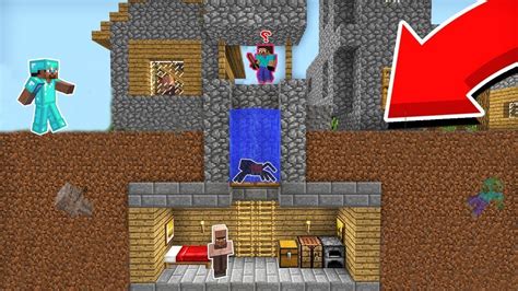 Minecraft Noob Vs Pro Noob Found Secret Base Villager In Minecraft