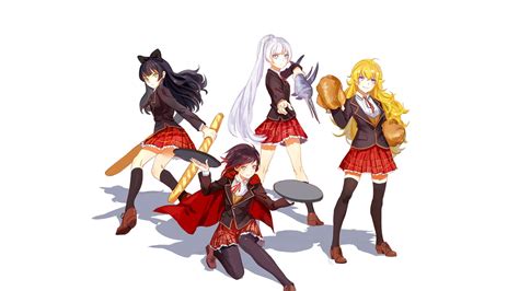 Female Group Anime Character Rwby Yang Xiao Long Ruby Rose Character Weiss Schnee Hd