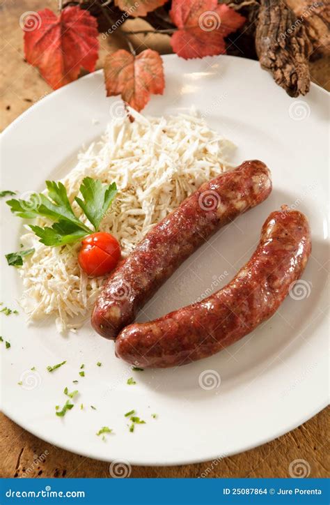 Delicious Sausage Stock Photo Image Of Parsley Product 25087864