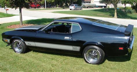 Black 1973 Mach 1 Ford Mustang Fastback