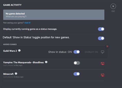 Game activity suggestion – Discord