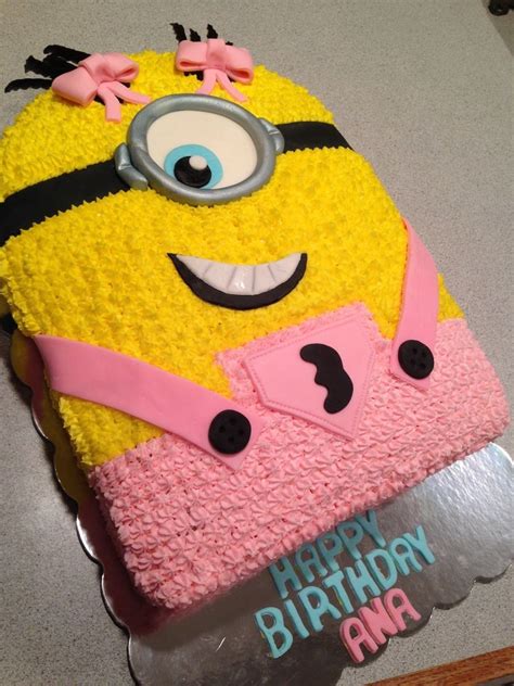 Girly Minion Cake Minion Cake Minion Birthday Party Girl Minion Cake