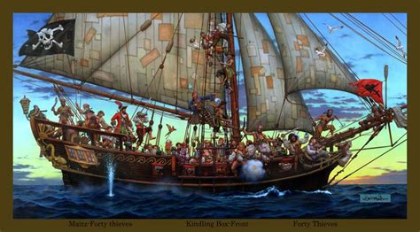 Forty Thieves~~~don Maitz Ship Paintings Famous Pirates Pirate Ship