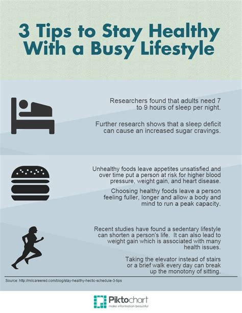 Infographic 3 Tips To Stay Healthy With A Busy Lifestyle How To Stay