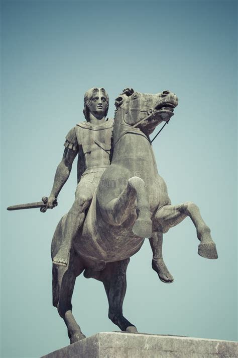 Statue Of Alexander The Great In Thessaloniki Makedonia Greece Stock