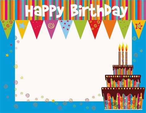 Happy Birthday Blank Card Template Cards Design Templates