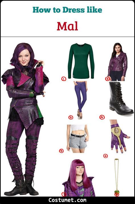 Mal Descendants Costume For Cosplay Halloween 2023 Mal