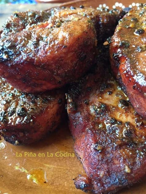 Peachy baby back ribs #peachyribs #babybackribs #howtobbqright what malcom used in this recipe: Grilled Chile Ancho Pork Ribs - La Piña en la Cocina