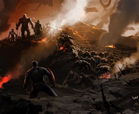 Avengers Endgame Concept Art Shows Captain America Staring Down Thanos
