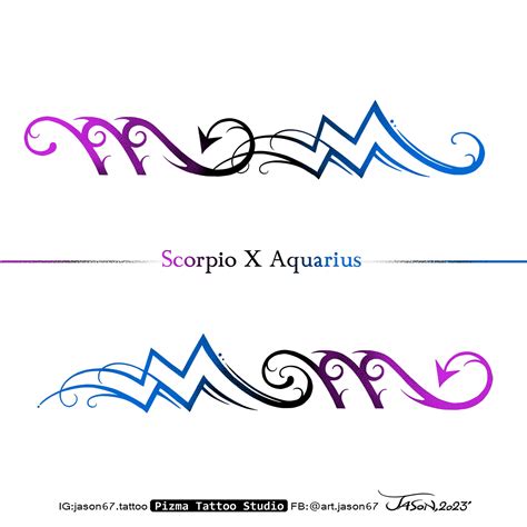 Artstation Tattoo Design Scorpio X Aquarius