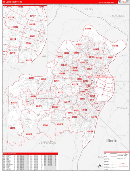 Zip Code Map Of St Louis City And County Iqs Executive