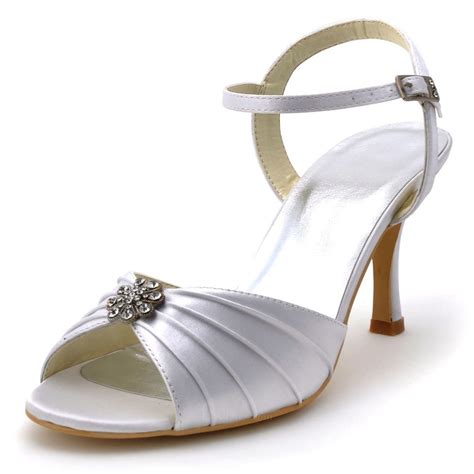 Cream Silk Like Satin Wedding Shoes Womens Buckle Honeymoon Pumps