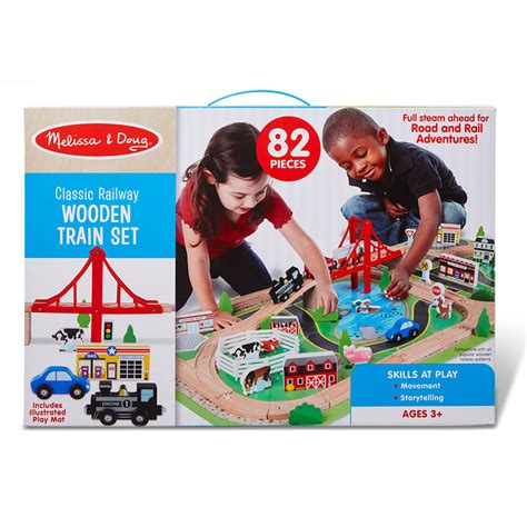 Buy Melissa And Doug Classic Railway Wooden Train Set At Mighty Ape