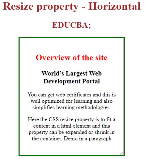 Css Resize How To Resize Property Works In Css With Examples