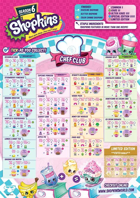 Shopkins Season 6 Collector Guide List Checklist Kids Time