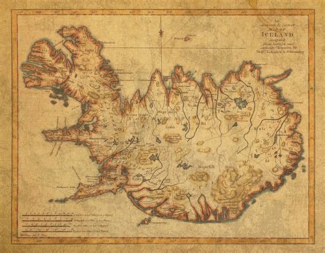 Vintage Antique Map Of Iceland Mixed Media By Design Turnpike Fine