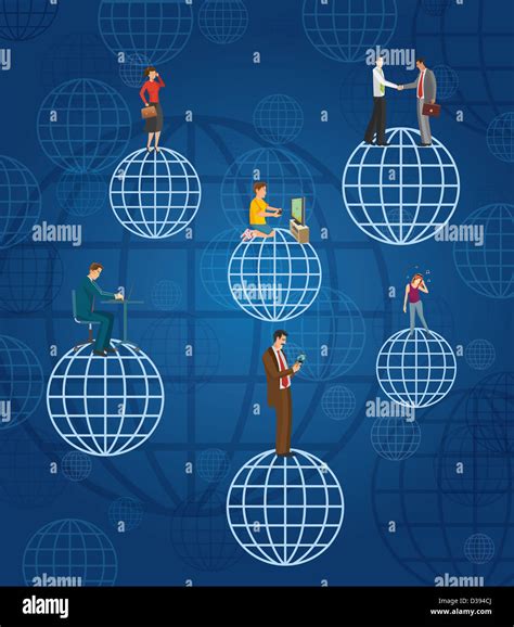 Illustration Of Global Communications Stock Photo Alamy