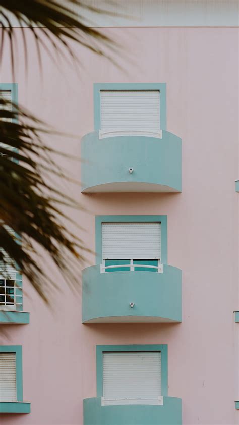 Pastel Pink And Light Blue Building Lagos Portugal Minimal For You