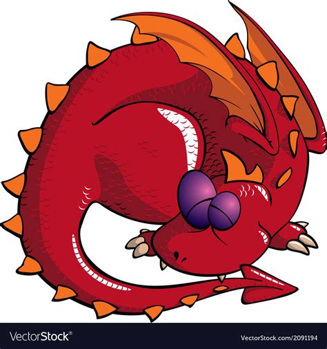 Sleeping Dragon Royalty Free Vector Image Vectorstock