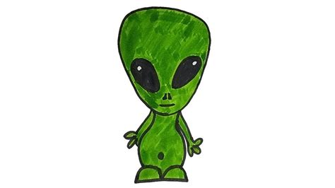 How To Draw An Alien Easy Step By Step Drawing For Kids Youtube