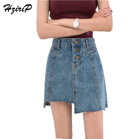 Buy Hzirip Hot Denim Skirt Women 2018 Summer High Waist Short A Line Skirt