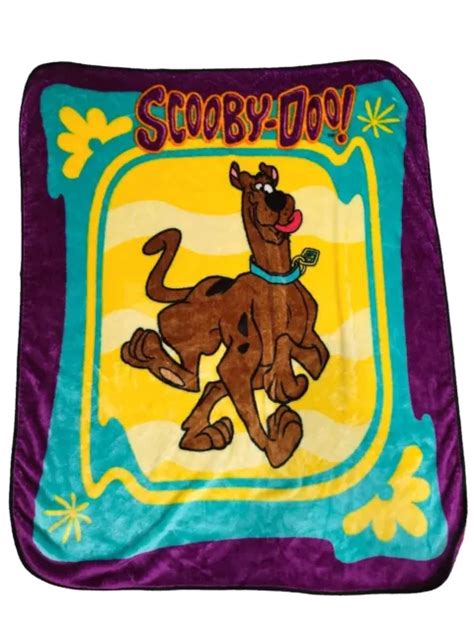 Scooby Doo Fleece Throw Blanket Cartoon Soft Vintage 90s Y2k Purple 50