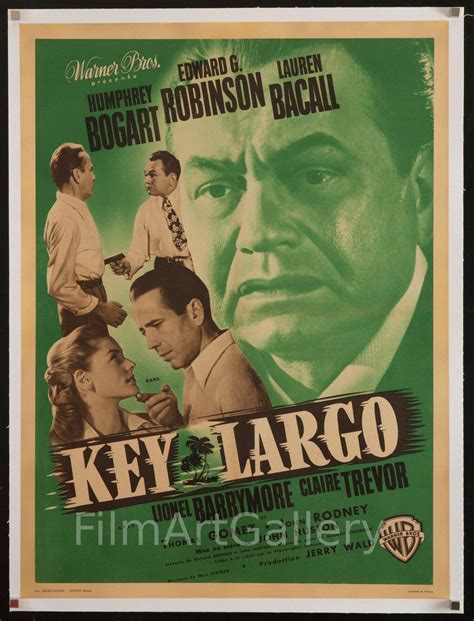 Key Largo Vintage French Movie Poster