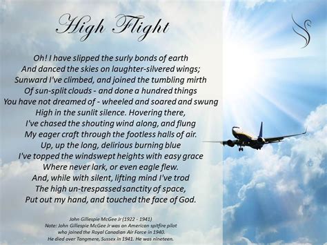 Funeral Poems Swanborough Funerals High Flight High Flight Poem
