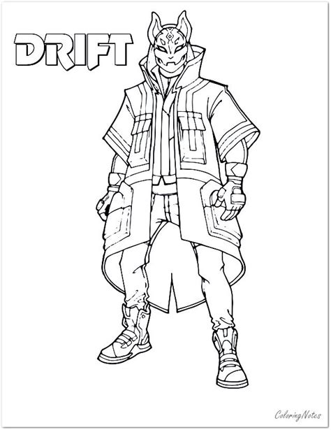 Fortnite Coloring Pages Drift Printable かっこいい塗り絵 塗り絵 プリキュア ぬり絵