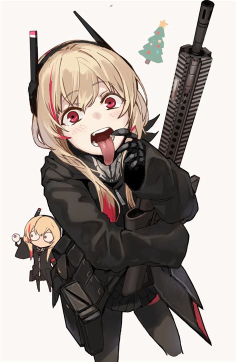 Elegant Anime Girl With Gun Png Wallpaper