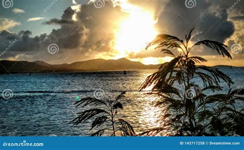 Beautiful Sunset In The Virgin Islands Stock Photo Image Of Beautiful