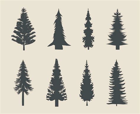 Professional Pine Trees Silhouette Vector Art 36171922 Vector Art At