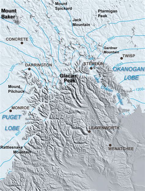 Map Of Cascade Mountain Range