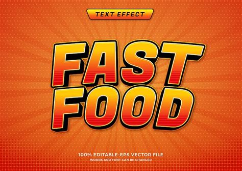 Premium Vector Fast Food Text Effect