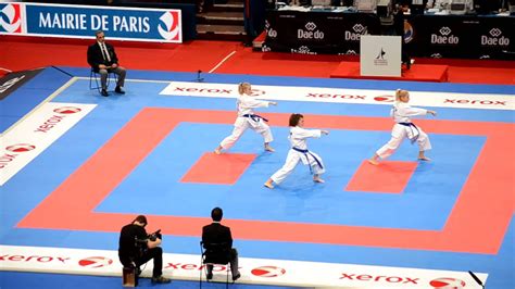 Female Team Kata France Bronze Medal Performance 2012 World Karate Championships Youtube