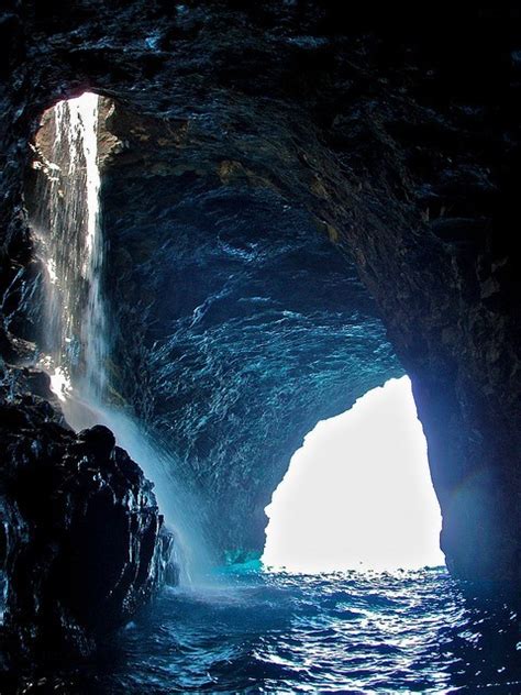Blue Cave Ocean Water Waterfall Image 417601 On
