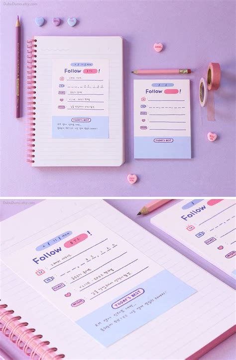 Sticky Notes Types Weekly Planner Checklist Colorful Etsy