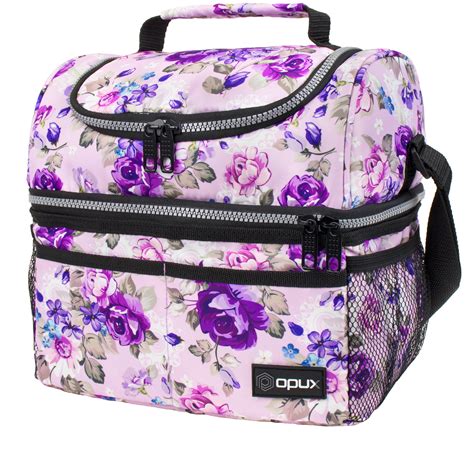 Opux Lunch Box Insulated Lunch Bag For Women Dual Compartment Double