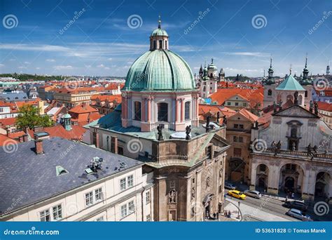 Prague With Churches In Czech Republic Stock Photo Image Of Europe