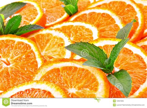 Many Sliced Oranges Stock Image Image Of Fruit Healthy 12931835